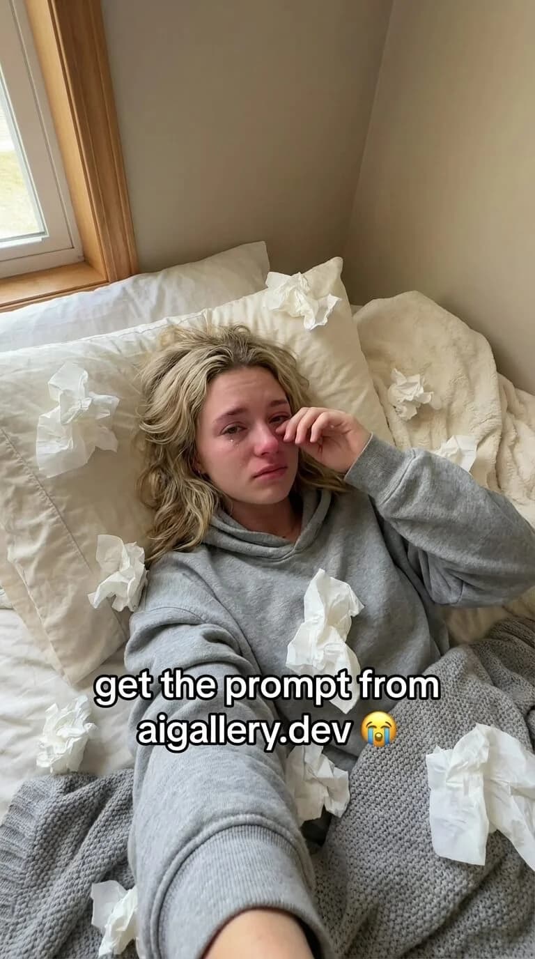Relatable Crying in Bed Social Media Prompt - Emotional Content Generator - social-media style - Relatable Content, Crying...